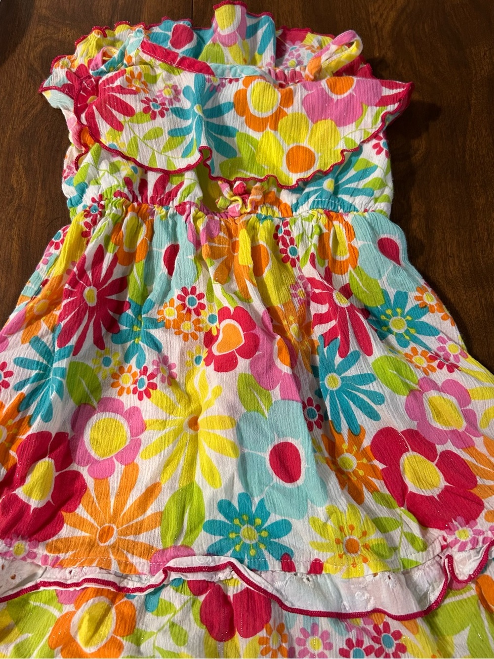 Youngland Bright Floral Sundress in Pink, Yellow, Blue, Orange, Green